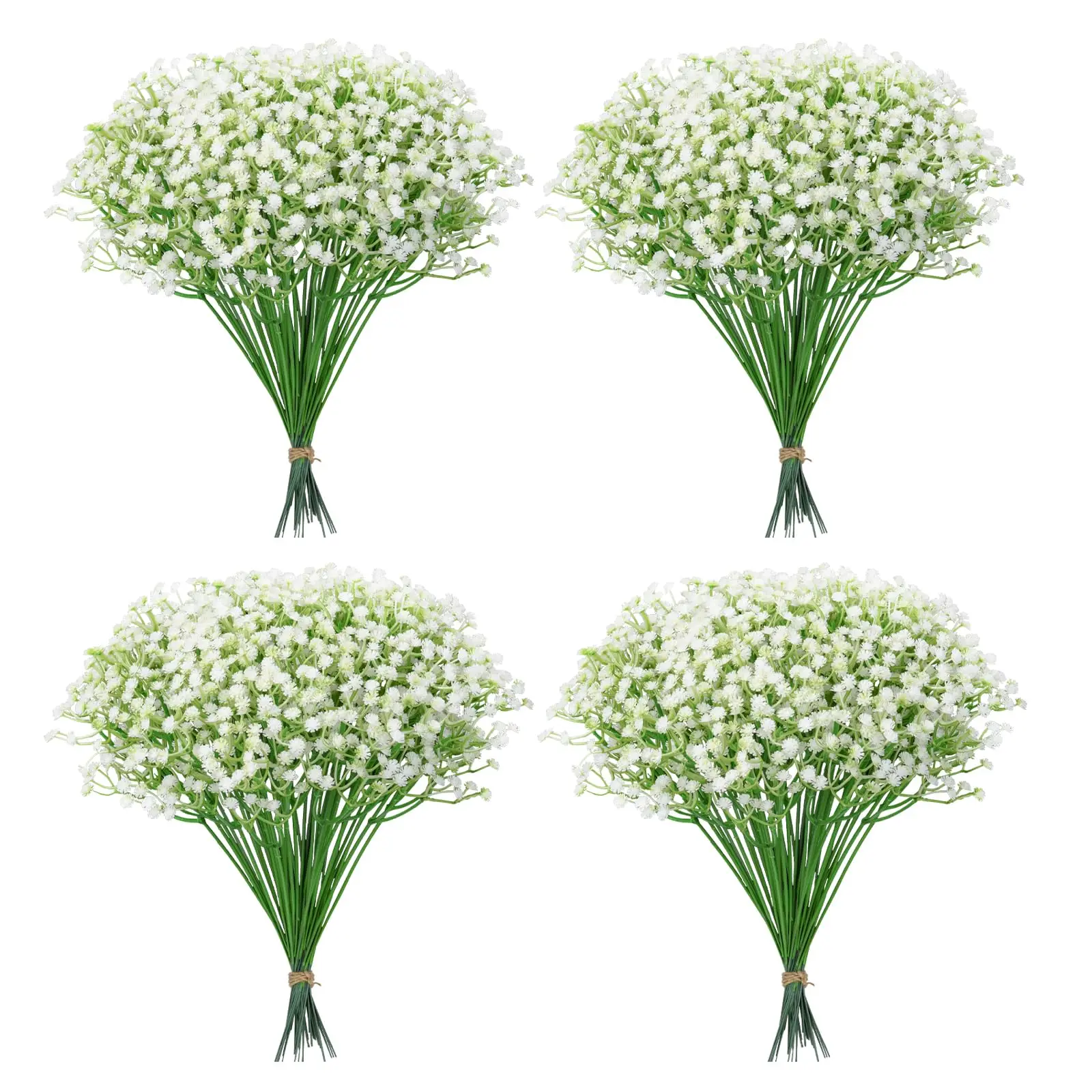 36Pcs 흰색 Babys 호흡 인공 꽃 가짜 Gypsophila 가을 꽃 웨딩 DIY 꽃다발 꽃꽂이 파티 홈 장식