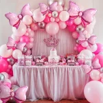 6/8pcs 핑크 활 풍선 미니 나비 넥타이 풍선 웨딩 Brthday 파티 장식 신부 샤워 선물 풍선 장식 용품 - 이미지 3