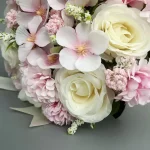 신부 들러리 웨딩 부케 흰색 실크 꽃 장미 웨딩 액세서리 결혼 꽃다발 인공 꽃 - 이미지 6