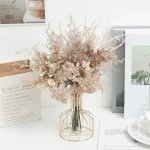 인공 플라스틱 꽃 유칼립투스 민들레 소박한 현대 야외 홈 가짜 웨딩 가을 장식을위한 수제 꽃다발 - 이미지 3