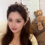 2025 한국 발레 헤드밴드: 새틴 리본 & 튤 보우 와이드 헤드밴드 (니트 그립 - 미끄럼 방지 크라운 리프트) - 이미지 3