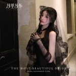 할로윈 웨딩 신부 머리 장식 검은 짧은 레이스 빈티지 사진 소품 유령 신부 여행 촬영 베일 웨딩 액세서리 - 이미지 4