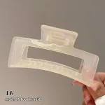 심플 스퀘어 기하학적 프로스트 헤어 클로 클램프, 아세테이트 헤어핀, 할로우 아웃 포니테일 클립, 메이크업 스타일링 도구, 헤드웨어 - 이미지 6