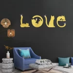 3D 러브 고양이 거울 벽 스티커, 아크릴 페이스트, 홈 데코 고양이 벽지, 욕실, 침실, 거실 문짝, 모던 홈 데코 - 이미지 4