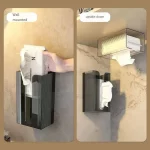 펀치 프리 화장지 홀더 박스, 방수 보관 화장지 보관 랙, 종이 타월, 주방 욕실 보관함 - 이미지 2