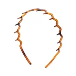 2 개/대 블랙 앰버 웨이브 긴 치아 머리띠 남성과 여성을위한 치아 미끄럼 방지 머리띠가있는 안티 가을 수지 플라스틱 페이스 워시 h - 이미지 4