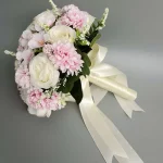 신부 들러리 웨딩 부케 흰색 실크 꽃 장미 웨딩 액세서리 결혼 꽃다발 인공 꽃 - 이미지 5