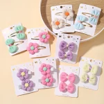 8 개/대 유아 귀여운 패브릭 꽃 활 쌍 머리 장식 클립 소녀 머리핀 헤어 그립 아기 머리 장식 도매 헤어 액세서리