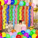 20/50pcs 결혼식, 생일, 기념일, 졸업, 휴일, 파티를위한 여러 가지 빛깔의 나선형 긴 풍선 독특한 트위스트 풍선 - 이미지 4