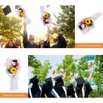 닥터 베어 선물 핑크 꽃다발 선물 장식 오너먼트 연회 시크 꽃 소품 졸업 베어 꽃다발 파티 DIY - 이미지 6