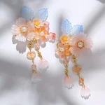 2pcs 중국 여성 헤어 클립 꽃 진주 머리핀 빈티지 Hanfu 장식 헤어핀 레트로 웨딩 헤드 피스 헤어 쥬얼리 머리 장식 - 이미지 3