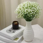 36Pcs 흰색 Babys 호흡 인공 꽃 가짜 Gypsophila 가을 꽃 웨딩 DIY 꽃다발 꽃꽂이 파티 홈 장식 - 이미지 5