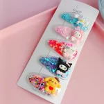 Sanrio 머리핀 Kawaii My Melody Kuromi Cinnamoroll 헬로 키티 헤어 클립 소녀 헤어 액세서리 - 이미지 4