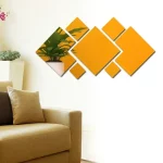 대형 사각형 거울 벽 스티커, 아크릴 불규칙 접합 사각형 DIY 벽 벽화 데칼, 거실 침실 홈 데코 - 이미지 5