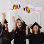 닥터 베어 선물 핑크 꽃다발 선물 장식 오너먼트 연회 시크 꽃 소품 졸업 베어 꽃다발 파티 DIY - 이미지 4