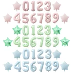 1PCS 40 인치 대형 올리브 그린 베이비 블루 베이비 핑크 어린이 생일 베이비 샤워 디지털 풍선 장식 18 인치 사진 풍선