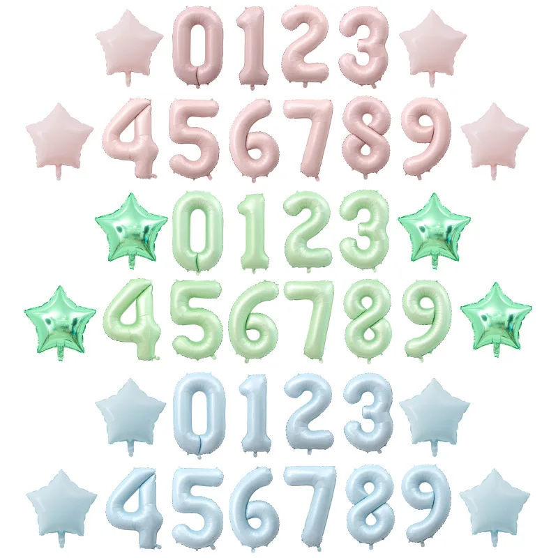 1PCS 40 인치 대형 올리브 그린 베이비 블루 베이비 핑크 어린이 생일 베이비 샤워 디지털 풍선 장식 18 인치 사진 풍선