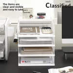 금속 쌓을 수 있는 종이 트레이, 금속 메쉬 데스크탑 주최자, 종이 분류기, 편지 트레이, 사무실용 파일 문서 보관 랙 - 이미지 4