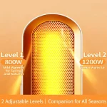 휴대용 히터 과열 보호 안전 조용한 온열기 실내 공간용 조용한 히터 침실 욕실 차고 사무실 책상용 - 이미지 4