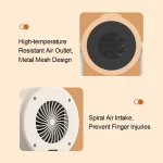 500W 휴대용 데스크탑 전기 히터 온풍기 세라믹 공간 히터 가정용 전도 방지 기능 포함 - 이미지 5